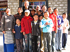 Tim Boyd with Tibetan Children