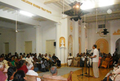 Theosophical Society - Tim Boyd delivering his inaugural address at the Adyar headquaters in May 2014