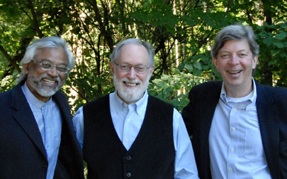Theosophical Society - Interfaith Amigos.  Don MacKenzie, Ted Falcon, Jamal Rahman.  Pastor Don Mackenzie retired in 2008 from his ministry at the University Congregational United Church of Christ in Seattle and has been actively writing and teaching with the Interfaith Amigos for the past eight years.  Rabbi Ted Falcon retired in 2009 from Bet Alef Meditative Synagogue, which he and his wife, Ruth Neuwald Falcon, formed in 1993. In addition to teaching and writing with the Interfaith Amigos, Ted is available for spiritual counseling and conducts classes and workshops on Jewish spirituality.  Sheikh Jamal Rahman is co-minister at the Interfaith Community Church in Seattle and serves as an adjunct faculty member at Seattle University . In addition to his work with Rabbi Ted and Pastor Don, Jamal does spiritual counseling, leads workshops in Sufi spirituality, and speaks often to help people understand the true nature of Islam.