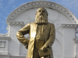 Theosophical Society - Colonel Henry Steel Olcott Statue of HSO in front of main railroad station in Colombo, Sri Lanka. (Close-up) Colonel Olcott was an American military officer, journalist, lawyer and the co-founder and first President of the Theosophical Society. Olcott was the first well-known American of European ancestry to make a formal conversion to Buddhism.
