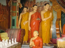 Theosophical Society - Buddhist Figures Inside Temple Ceylon (Sri Lanka)