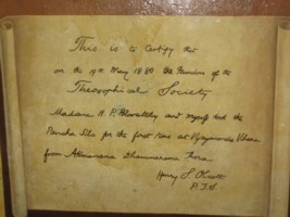 Theosophical Society - Henry S. Olcott Historical Statement Temple Sri Lanka