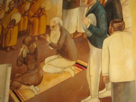 Theosophical Society - Close up of Mural. Colonel Henry Steel Olcott was an American military officer, journalist, lawyer and the co-founder and first President of the Theosophical Society. Olcott was the first well-known American of European ancestry to make a formal conversion to Buddhism.