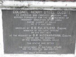 Theosophical Society - Henry S. Olcott Plaque under statue near bus station. (1708, 1709)